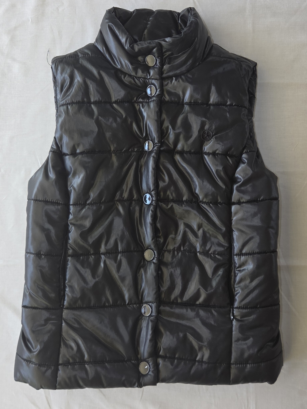 Converse Black Quilted Puffer Vest Gloss Streetwear Utilitarian Goth
